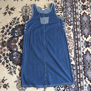 Vintage Basic Editions Jean Overall Dress Pocket